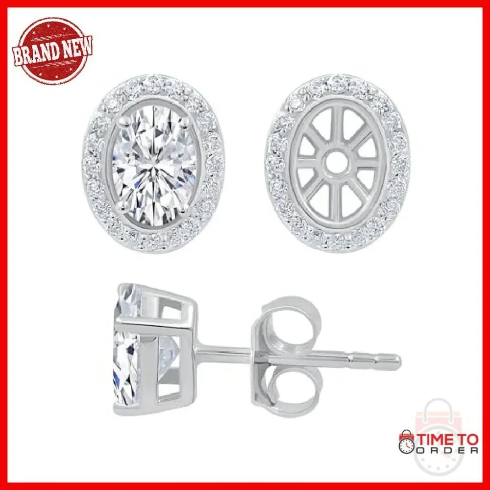Moissanite Stud Earrings 1.80ct White Gold Plated Sterling Silver